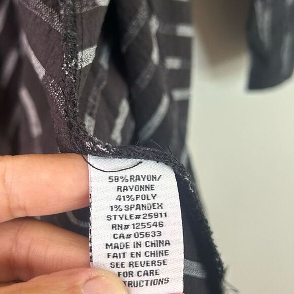 Habitat Black Striped Open Front Cardigan Jacket Women’s L Artsy Drape - Picture 7 of 11